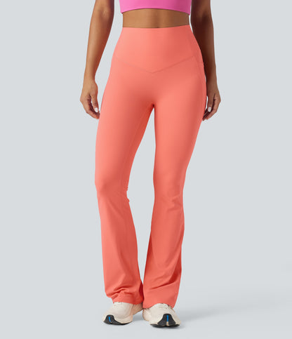 Mixio Ultra Sculpt High-Waisted Tummy Control Side Pocket Shaping Yoga Slight Flare Leggings(New And Limited)