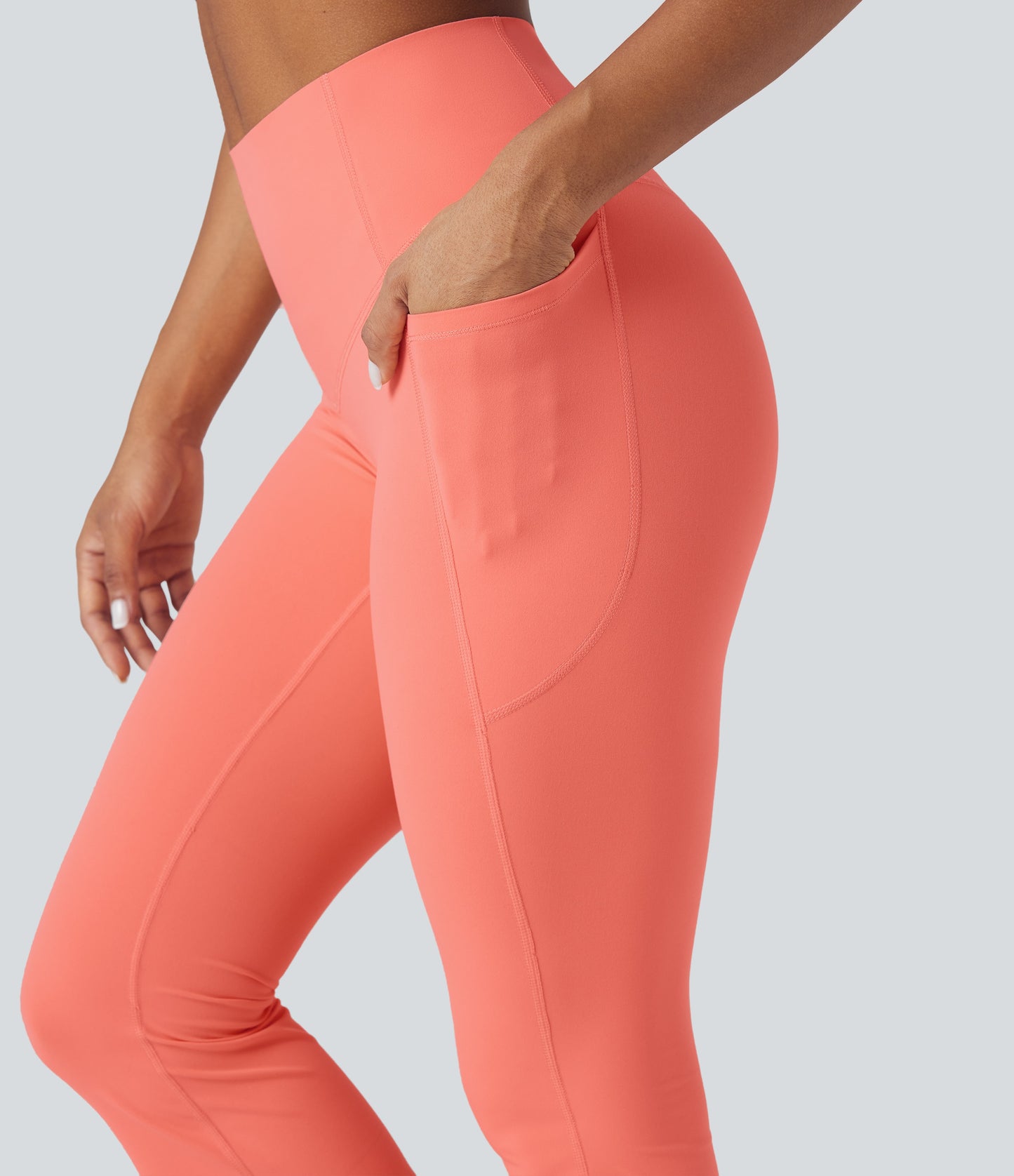 Mixio Ultra Sculpt High-Waisted Tummy Control Side Pocket Shaping Yoga Slight Flare Leggings(New And Limited)