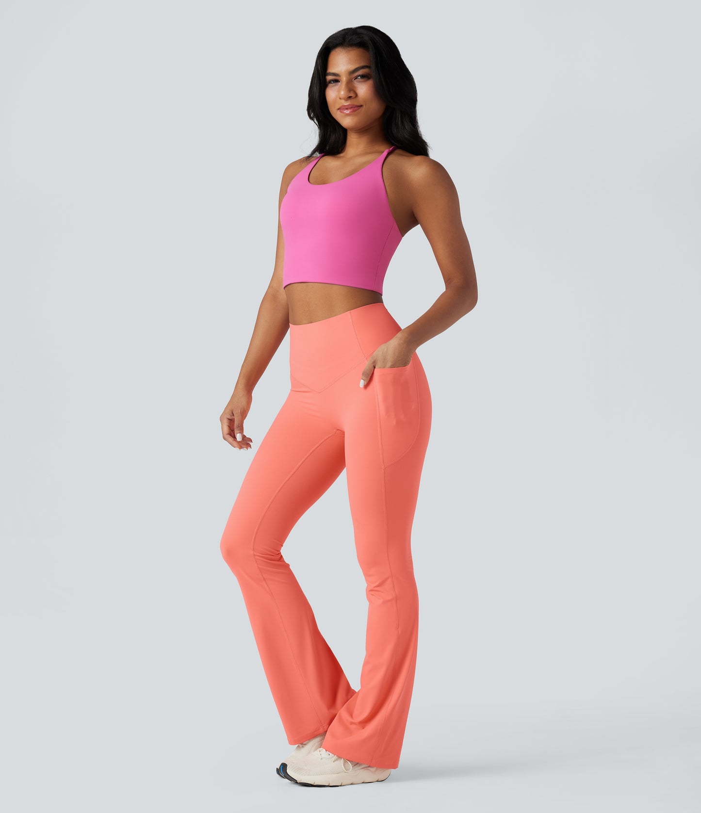 Mixio Ultra Sculpt High-Waisted Tummy Control Side Pocket Shaping Yoga Slight Flare Leggings(New And Limited)