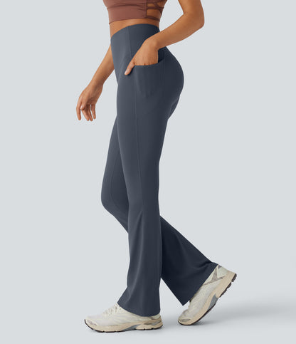 Mixio Ultra Sculpt High-Waisted Tummy Control Side Pocket Shaping Yoga Slight Flare Leggings(New And Limited)
