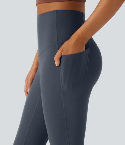Mixio Ultra Sculpt High-Waisted Tummy Control Side Pocket Shaping Yoga Slight Flare Leggings(New And Limited)