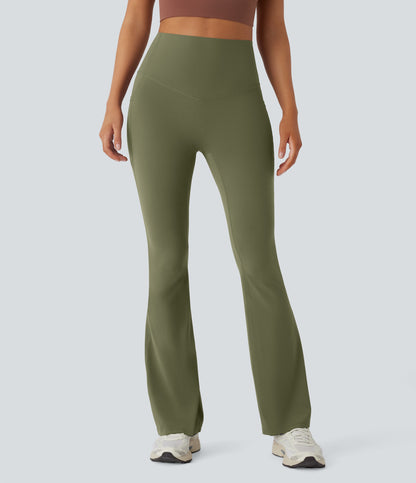 Mixio Ultra Sculpt High-Waisted Tummy Control Side Pocket Shaping Yoga Slight Flare Leggings(New And Limited)