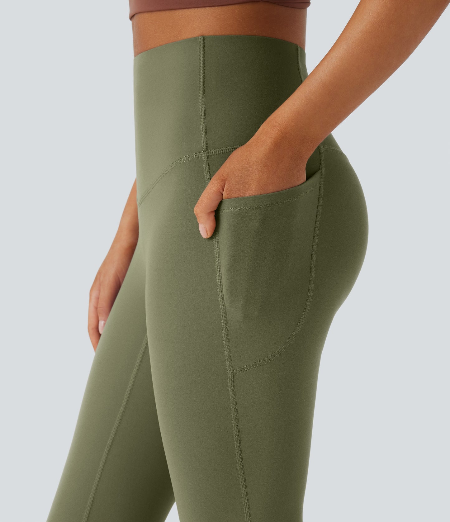 Mixio Ultra Sculpt High-Waisted Tummy Control Side Pocket Shaping Yoga Slight Flare Leggings(New And Limited)