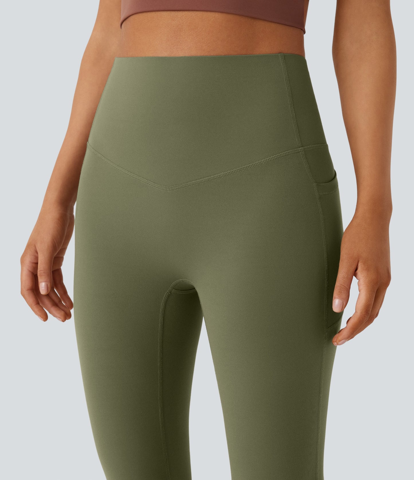 Mixio Ultra Sculpt High-Waisted Tummy Control Side Pocket Shaping Yoga Slight Flare Leggings(New And Limited)