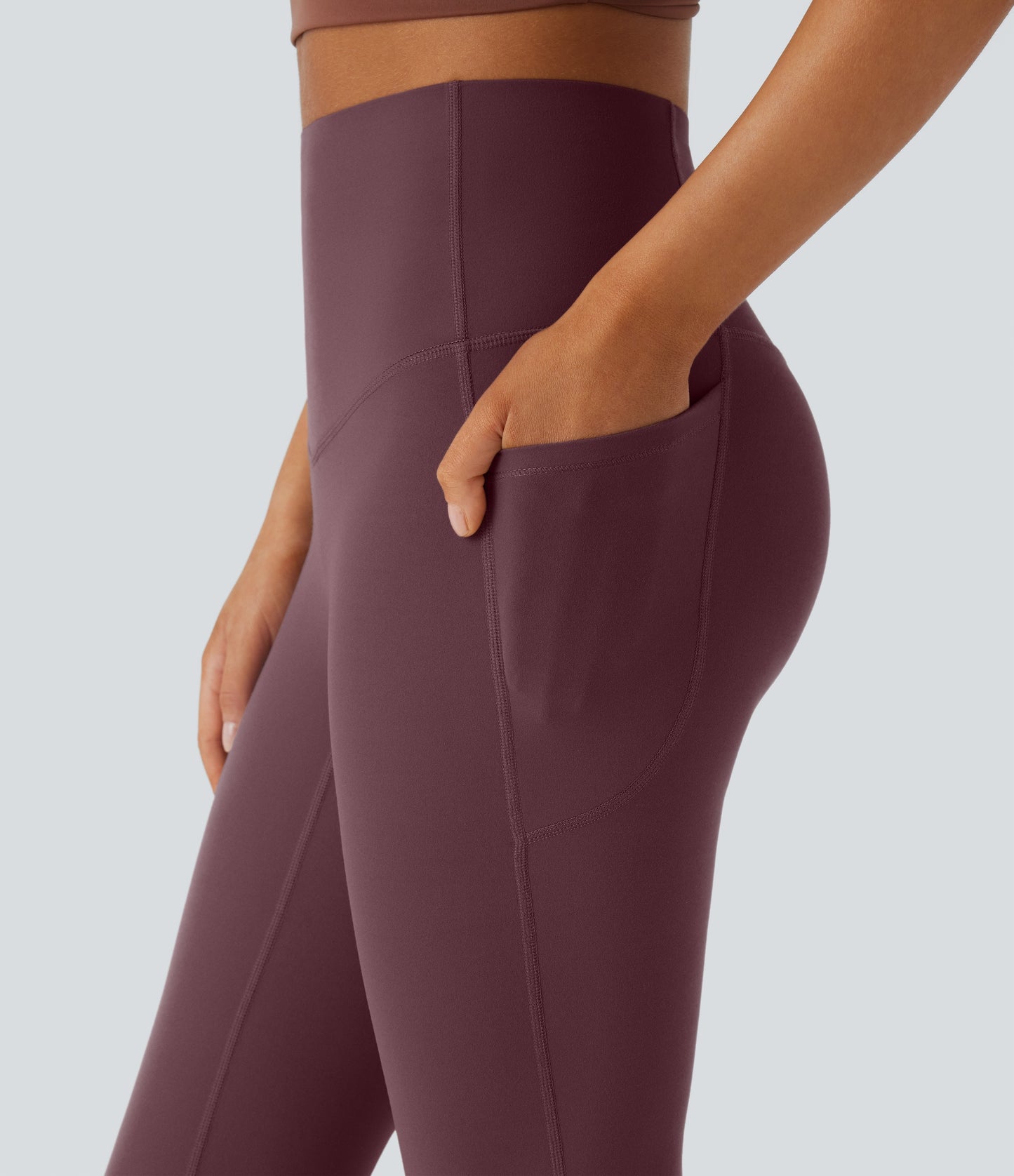 Mixio Ultra Sculpt High-Waisted Tummy Control Side Pocket Shaping Yoga Slight Flare Leggings(New And Limited)