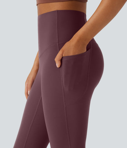 Mixio Ultra Sculpt High-Waisted Tummy Control Side Pocket Shaping Yoga Slight Flare Leggings(New And Limited)