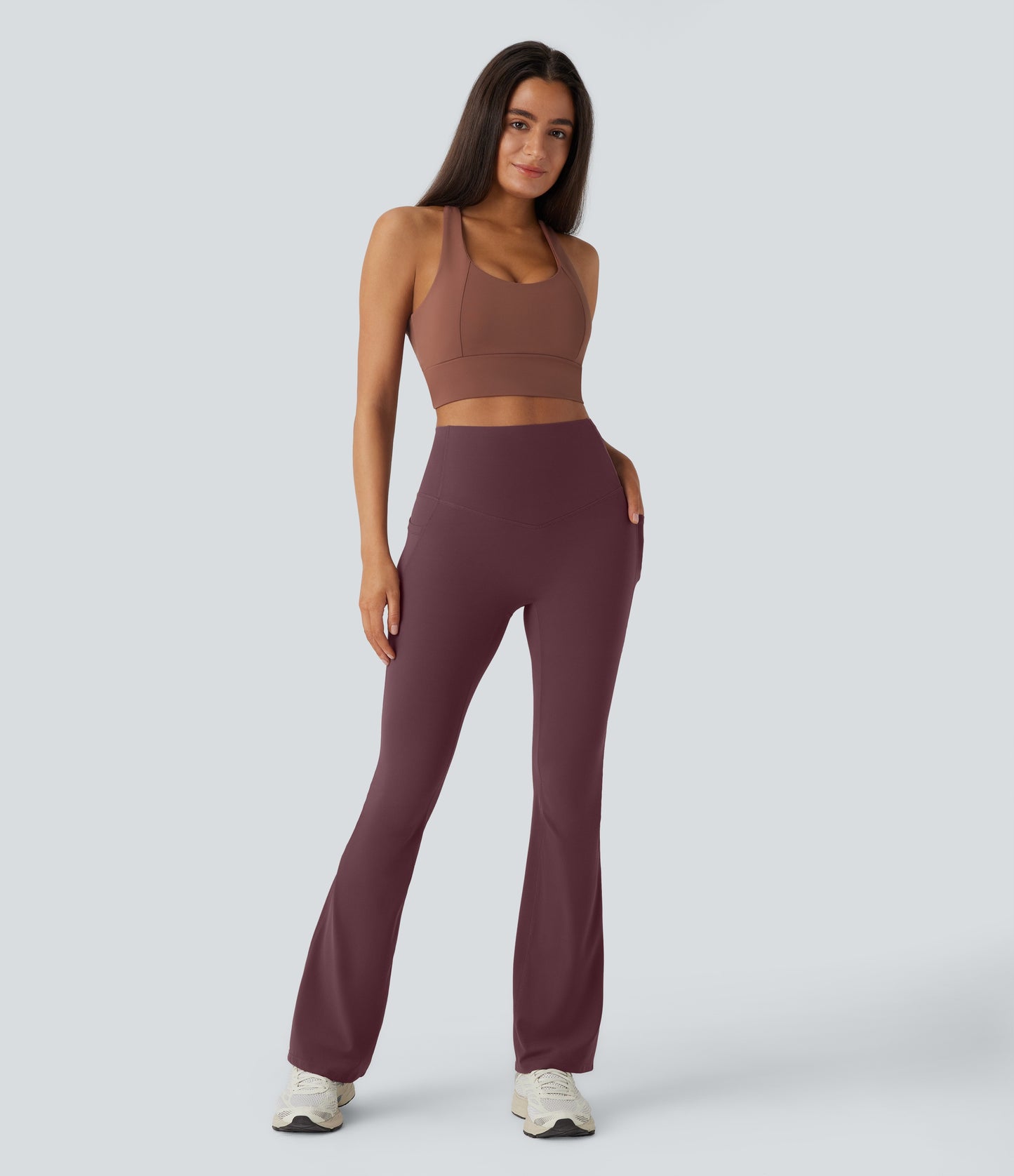 Mixio Ultra Sculpt High-Waisted Tummy Control Side Pocket Shaping Yoga Slight Flare Leggings(New And Limited)