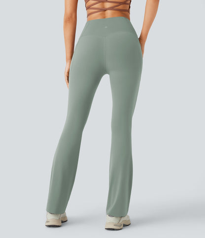 Mixio Ultra Sculpt High-Waisted Tummy Control Side Pocket Shaping Yoga Slight Flare Leggings(New And Limited)