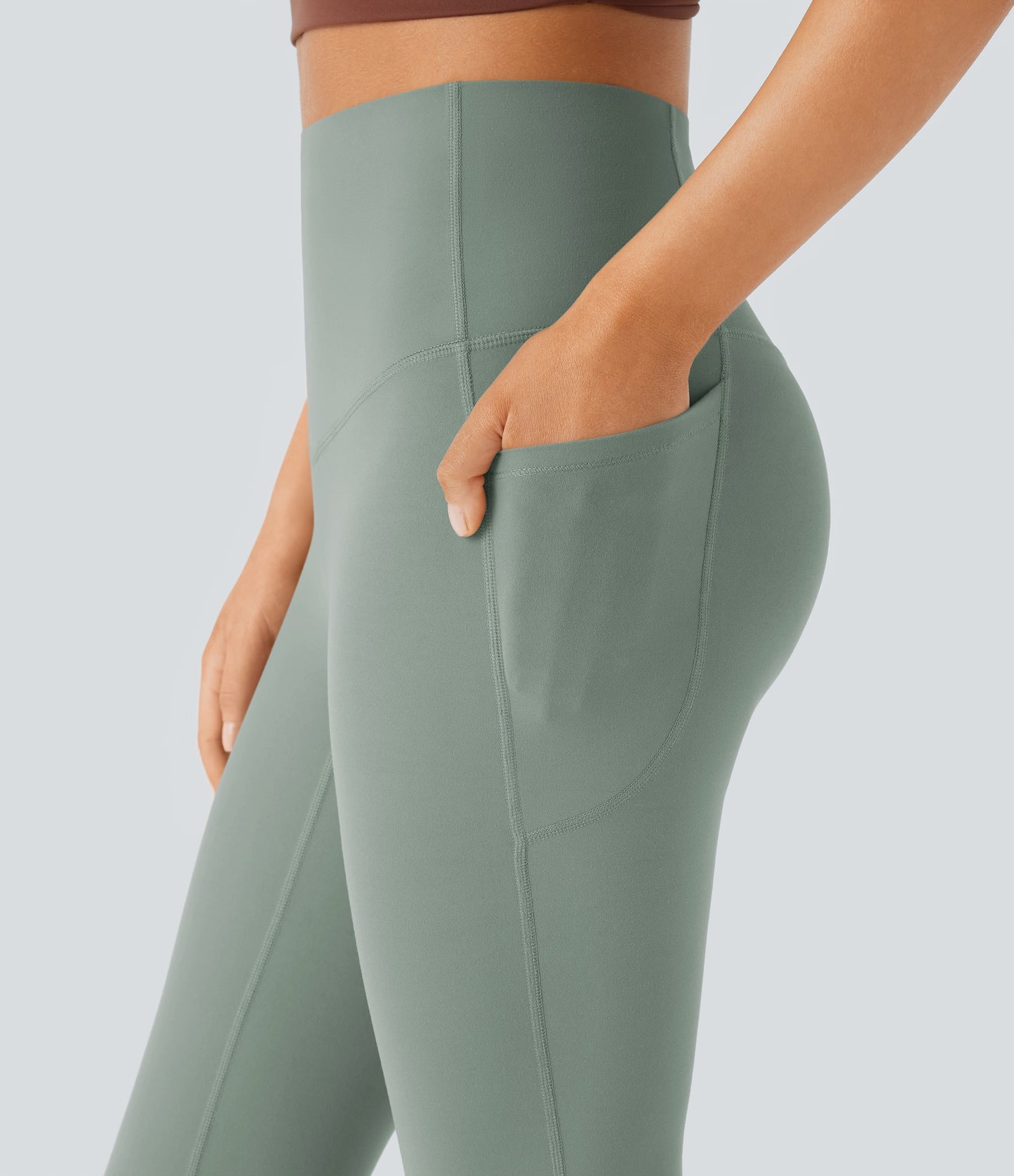 Mixio Ultra Sculpt High-Waisted Tummy Control Side Pocket Shaping Yoga Slight Flare Leggings(New And Limited)