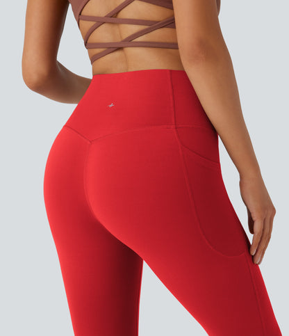 Mixio Ultra Sculpt High-Waisted Tummy Control Side Pocket Shaping Yoga Slight Flare Leggings(New And Limited)