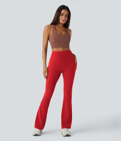 Mixio Ultra Sculpt High-Waisted Tummy Control Side Pocket Shaping Yoga Slight Flare Leggings(New And Limited)