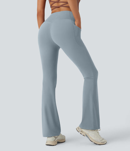 Mixio Ultra Sculpt High-Waisted Tummy Control Side Pocket Shaping Yoga Slight Flare Leggings(New And Limited)