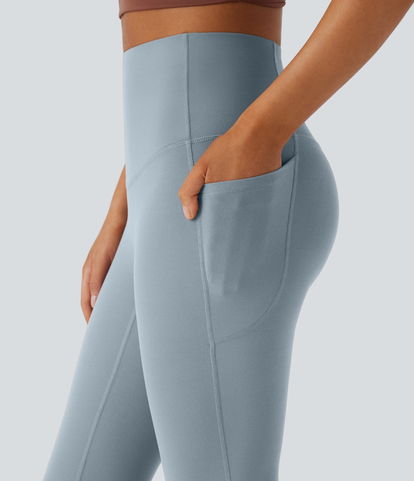 Mixio Ultra Sculpt High-Waisted Tummy Control Side Pocket Shaping Yoga Slight Flare Leggings(New And Limited)