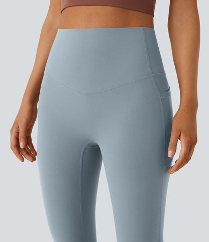 Mixio Ultra Sculpt High-Waisted Tummy Control Side Pocket Shaping Yoga Slight Flare Leggings(New And Limited)