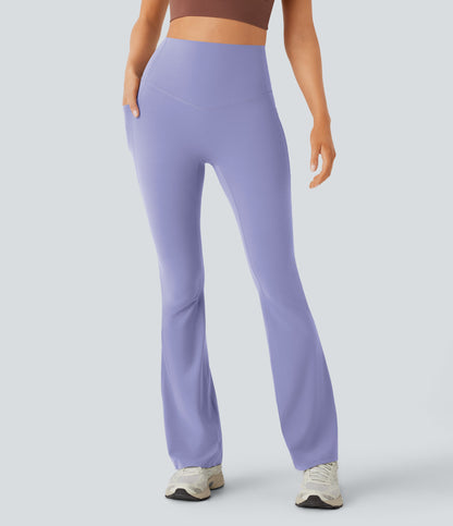 Mixio Ultra Sculpt High-Waisted Tummy Control Side Pocket Shaping Yoga Slight Flare Leggings(New And Limited)