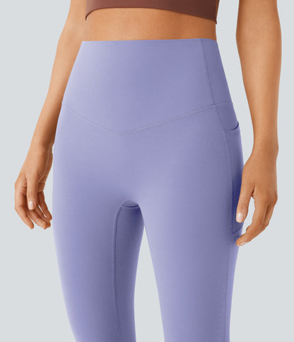 Mixio Ultra Sculpt High-Waisted Tummy Control Side Pocket Shaping Yoga Slight Flare Leggings(New And Limited)