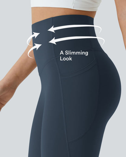 Mixio Ultra Sculpt High-Waisted Tummy Control Side Pocket Shaping Yoga Slight Flare Leggings(New And Limited)