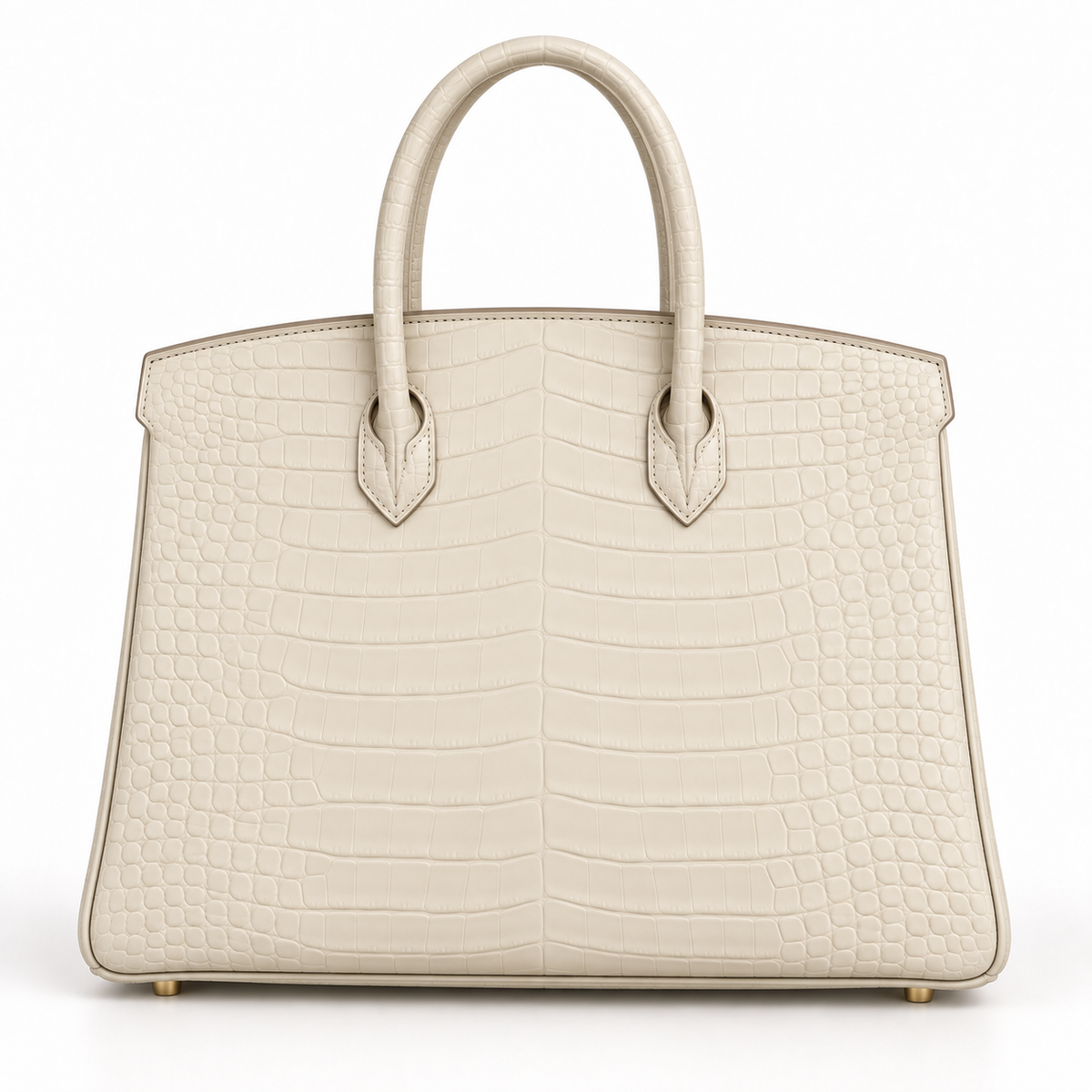 Rear view of the MIXIO ÉCRU ivory top-handle bag.
