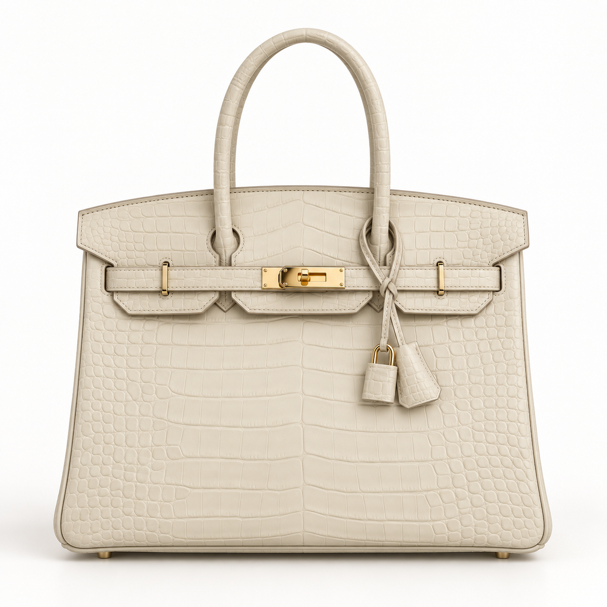 Front view of the MIXIO ÉCRU ivory top-handle bag.