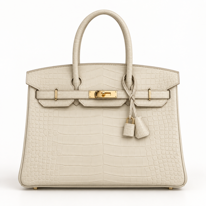 Front view of the MIXIO ÉCRU ivory top-handle bag.